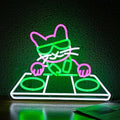 Cat DJ Player Neon Sign Dimmable DJ Player Led Neon Light by JLEWUINH