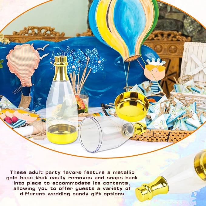 36 Pieces Champagne Bottles Candy Bottles Mini Golden Plastic Treat Containers - Image 7