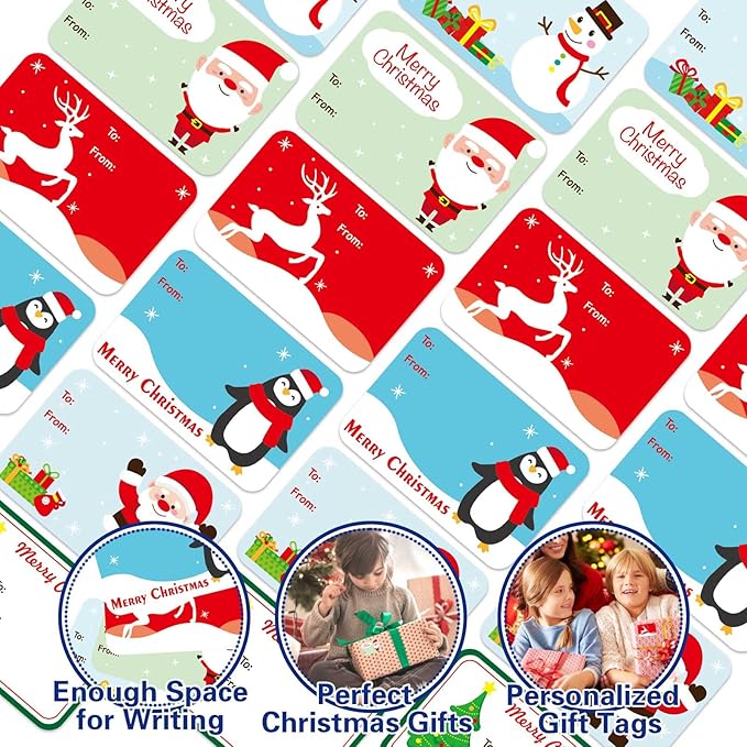 300PCS Christmas Gift Tags Stickers, Self-Adhesive Christmas Name Tags - Image 4