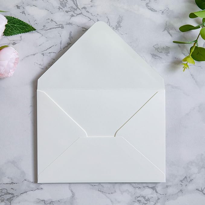 PONATIA 50 PCS A7 Envelopes, 5.25 x 7.48'' Matte Ivory Envelope, Perfect 5x7 - Image 3