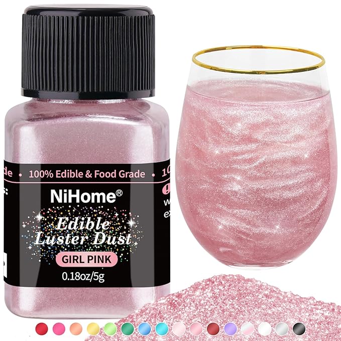 NiHome Edible Food-Grade Glimmer Powder Glitter Luster Dust Metallic Food by NiHome