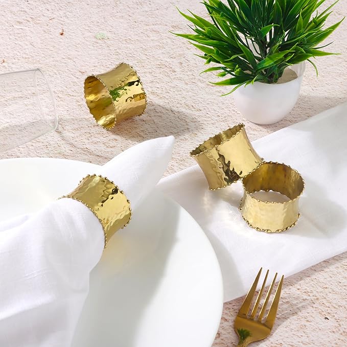 Gold Napkin Rings Set of 8 - Image 5