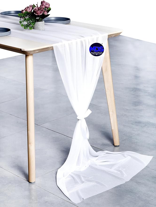 MDS 2 Pack 14ft Chiffon Table Runner 29 x 170 Inches Sheer Wedding Runner - Image 3