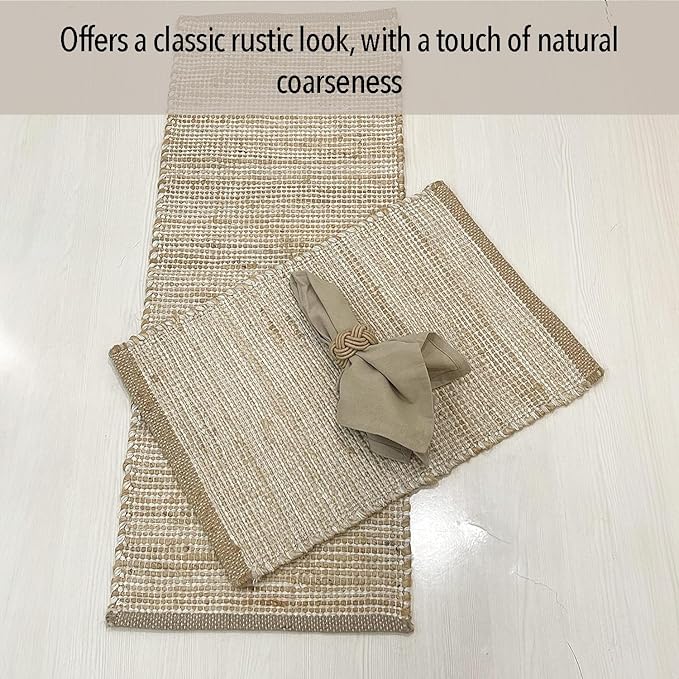 Chardin home Natural Jute Table Runner 13x36 Inch – Vintage Boho Rustic Table - Image 5