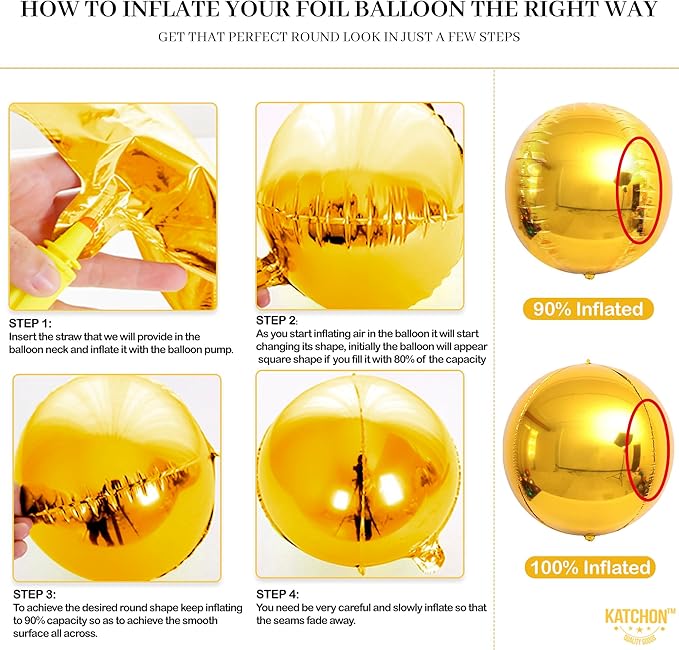 KatchOn, Large Gold Foil Balloons - Image 3
