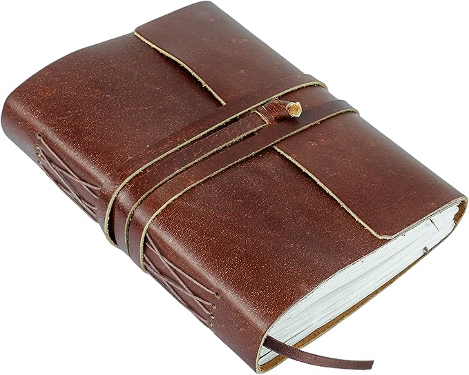 Handmade Leather Journal | Writing Diary | Bound Daily Notepad by KomalC
