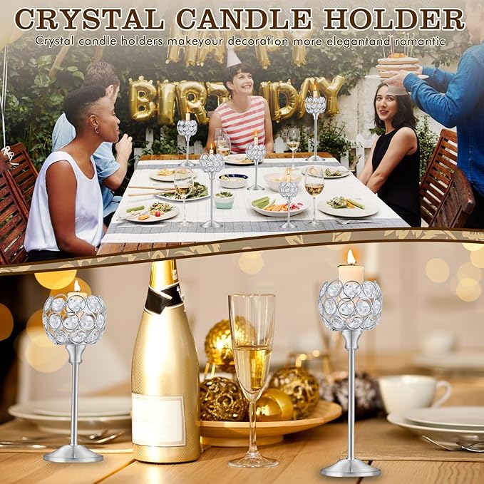 Crystal Candle Holders Set of 16 - Image 5