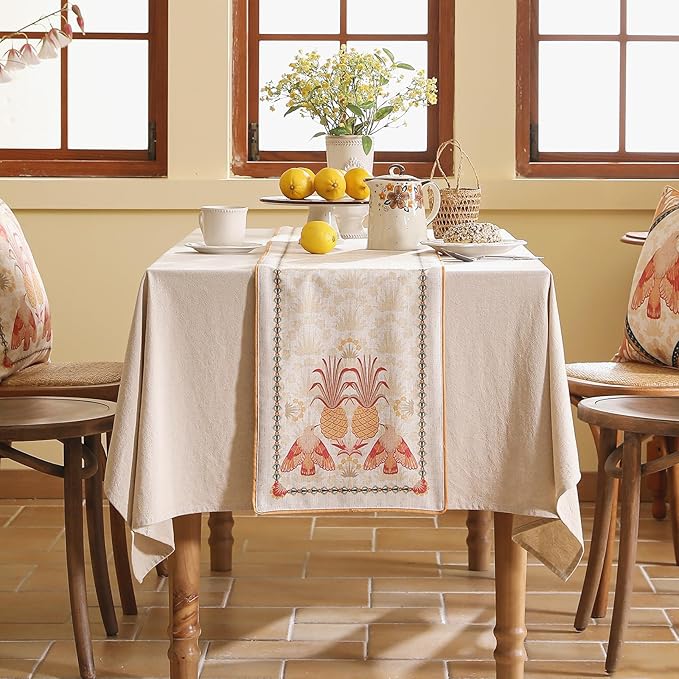 patdrea Designer Tropical Linen Table Runner 102 Inch Long, Decoration - Image 2