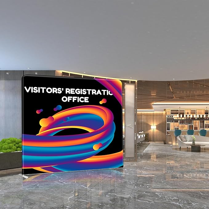 Custom Stand Backdrop with Aluminum Stand, 7.5x7.5ft Commercial Tension Fabric - Image 3