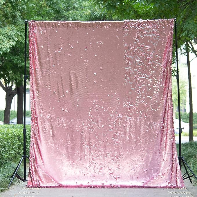 JYFLZQ Pink Payette Sequin Backdrop Big Sequin Backdrop Curtain - Image 8