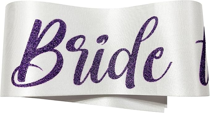 Bride Sash Bachelorette Party Purple, Bride To Be Sash Bridal Shower Sashes - Image 3