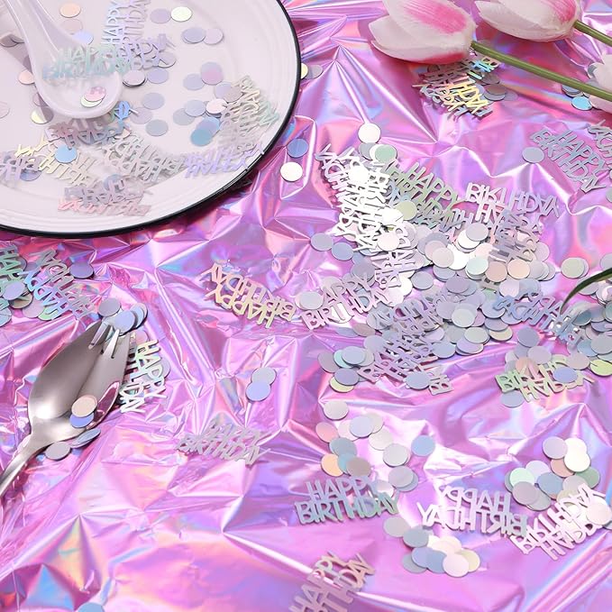Iridescent Happy Birthday Confetti, Baby Shower, DIY Arts and Crafting - Image 4