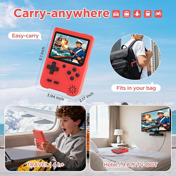 Retro Handheld Game Console, 3-inch Portable Game Console - Image 2