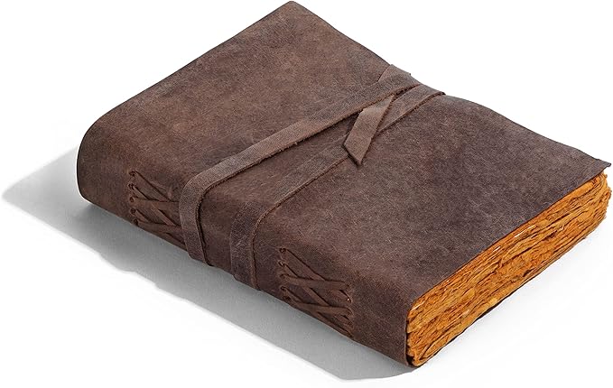 Handmade Leather Journal | Writing Notebook Diary | Bound Daily Notepad by KomalC