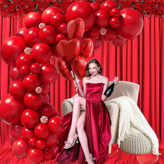 10ft x 10ft Red Backdrop Curtains - Image 4