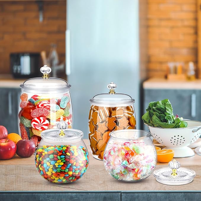 Nuogo 6 Pcs Plastic Candy and Cookie Jar - Image 5