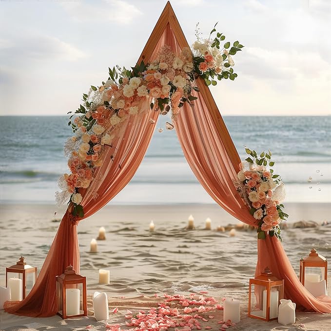 Terracotta Wedding Arch Draping Fabric 1 Panel 30'' x 20FT Terracotta Drapes - Image 7