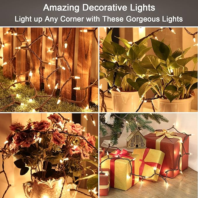 Clear Christmas Lights, 69.6ft 300ct Incandescent Christmas Lights, Connectable - Image 4