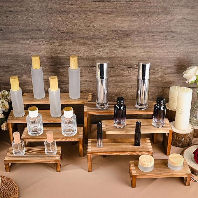 8 Pcs Wood Risers Display Stands, 2 Set Wooden Risers - Image 7