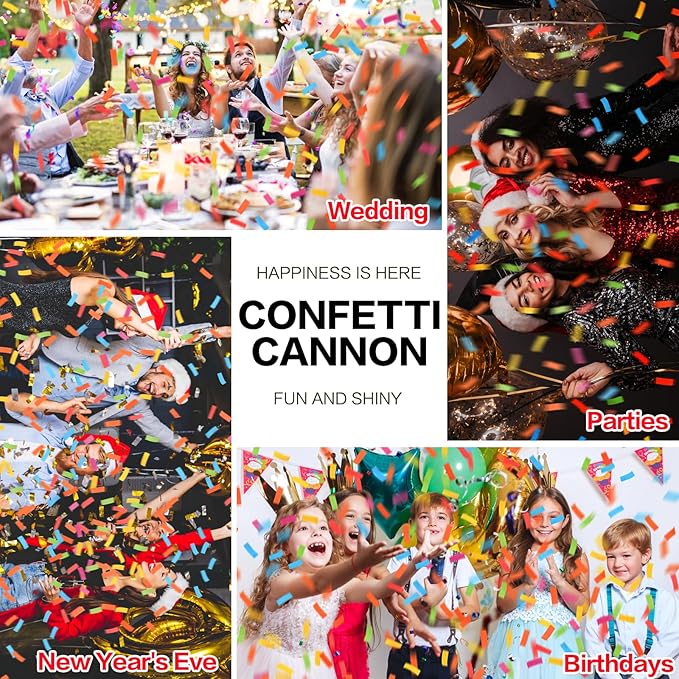 Confetti Cannon Multicolor 12 Pack Biodegradable Confetti Popper Party Confetti - Image 4