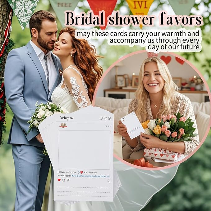 Bridal Shower Games Bridal Shower Advice Cards Wedding Games 50 Guests Advice - Image 7