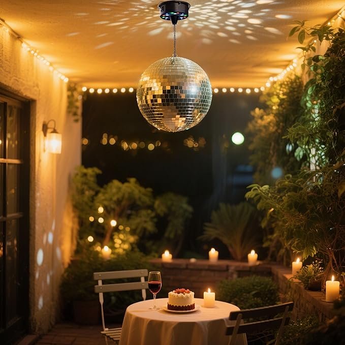 Yescom 12" Large Disco Ball Mirror Big Hanging Glass Decoration - Image 3