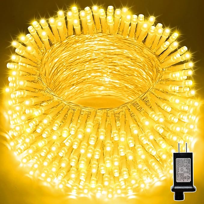 LAMPHOME 33ft Golden Christmas Decorative Mini Lights, 100 LED Transparent Wire by ULL