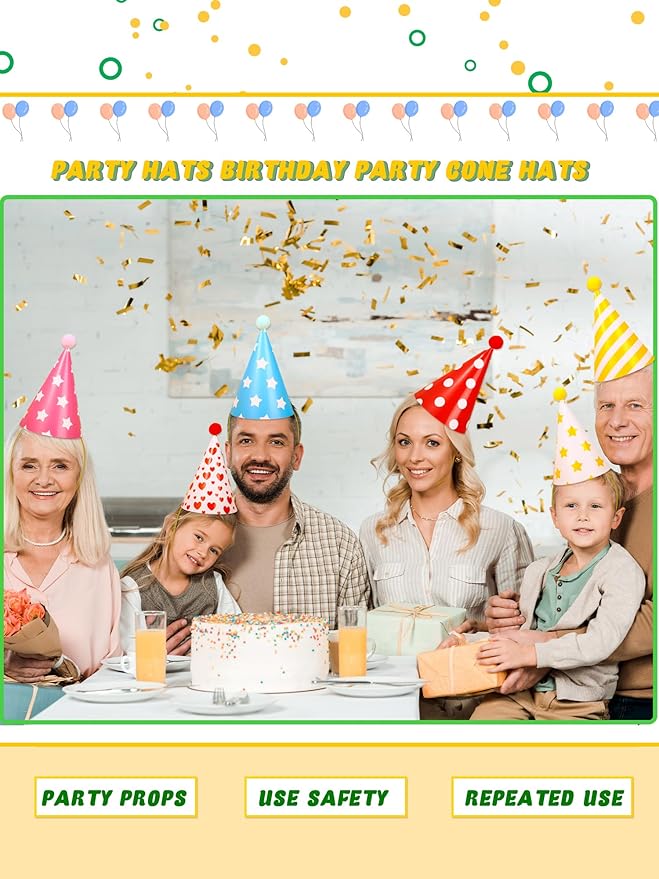 20 Pcs Birthday Party Cone Hats - Image 6
