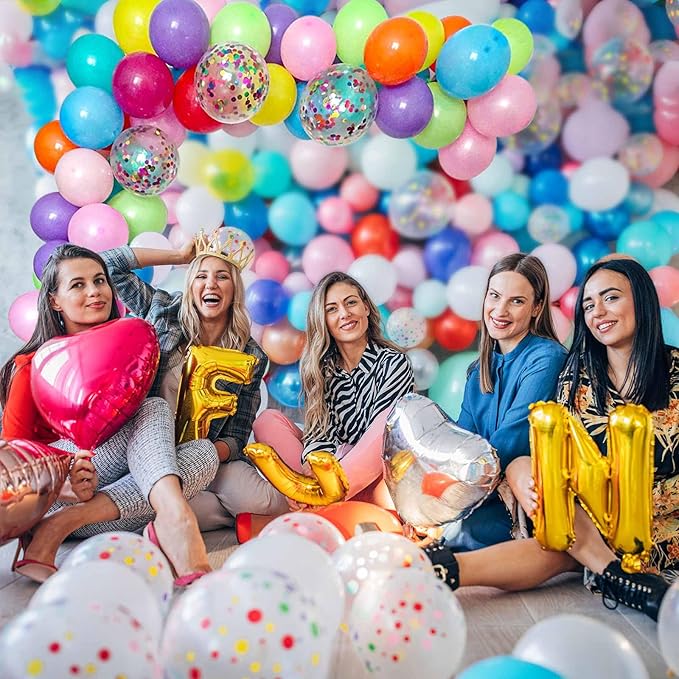 DIY Balloon Arch & Garland Kit, Colorful Confetti Balloons & Colorful Latex - Image 6