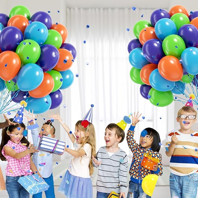 60pcs Blue and Orange Balloons 12inch - Image 6