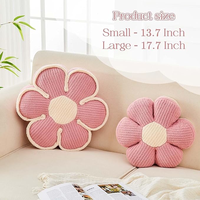 Flower Pillow, Soft Flower Decorative Throw Pillow, Cute Daisy Flower Shaped - Image 2