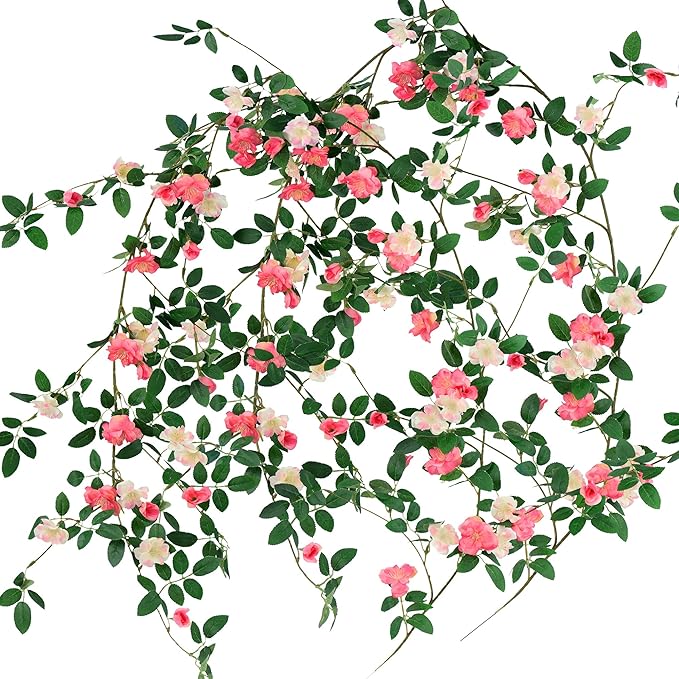 FiveSeasonStuff Bendable Posh Pink Flower Garlands, Artificial Silk Wild Roses by FiveSeasonStuff