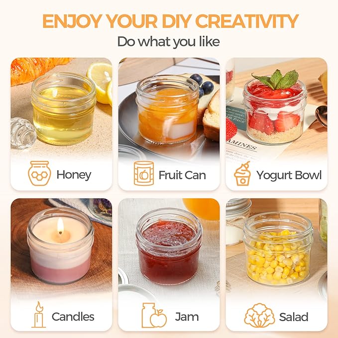 ComSaf Mini Mason Jars 4oz - Image 8