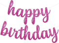 KatchOn, Glitter Pink Cursive Happy Birthday Banner by KatchOn