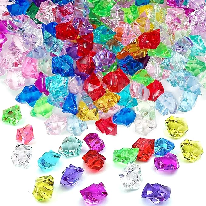 Fake Crushed Ice Cubes 1000pcs Multicolor Acrylic Crystal Rocks Multi Colored by N