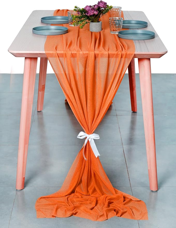 MDS 2 Pack 10ft Chiffon Table Runner 29 x 120 Inches Sheer Wedding Runner - Image 7