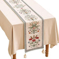 ISAENNE Designer French Country Linen Table Runner 118 Inches Extra Long by Isaennehomedecoration