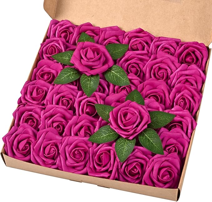 BLEUM CADE 36Pcs Artificial Flowers Fake Roses by BLEUMCADE