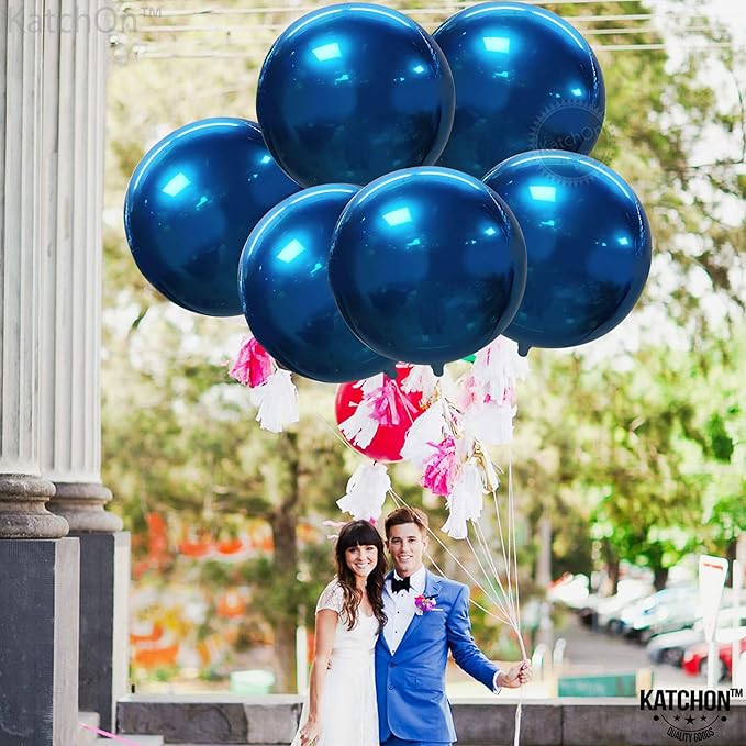KatchOn, Mylar Metallic Blue Balloons - Image 8