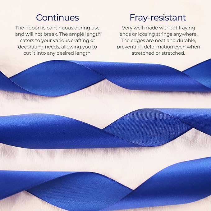 Dark Royal Blue Satin Ribbon 1 inch X Continuous 25 Yards, Single Face - Image 4