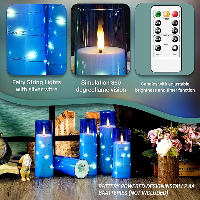 Flameless LED Candles with Timer 9 Pc Flickering Flameless Candles - Image 2