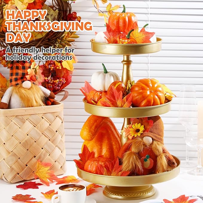 Maxdot 2 Pcs 3 Tier Cupcake Stand Holder, Round Cupcake Stand Serving Tray - Image 3