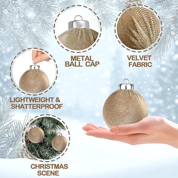 Brown Velvet Christmas Ornaments - Image 4