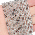 Song Xi 180pcs 2mm Natural Black Rutilated Quartz Gemstone Beads Faceted Round by SongXi