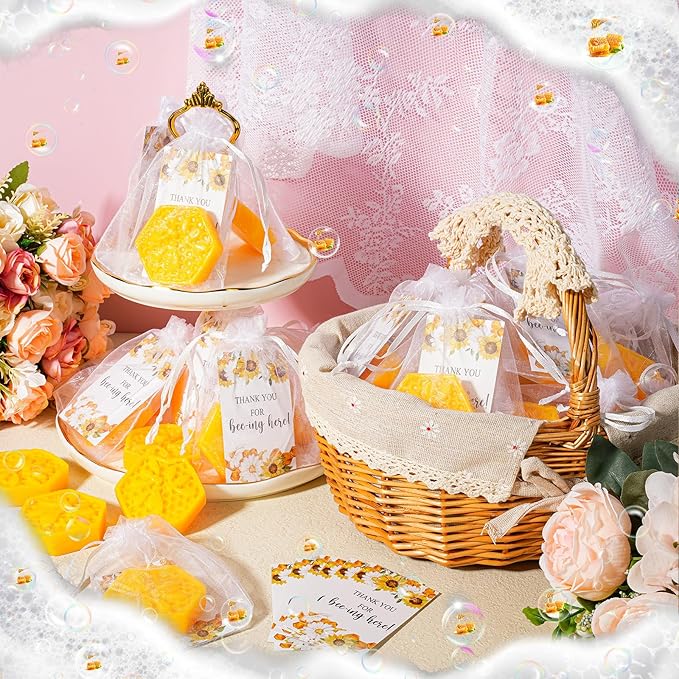 Demissle 50 Set Bee Themed Baby Shower Favors Including Honeycomb Soap - Image 4