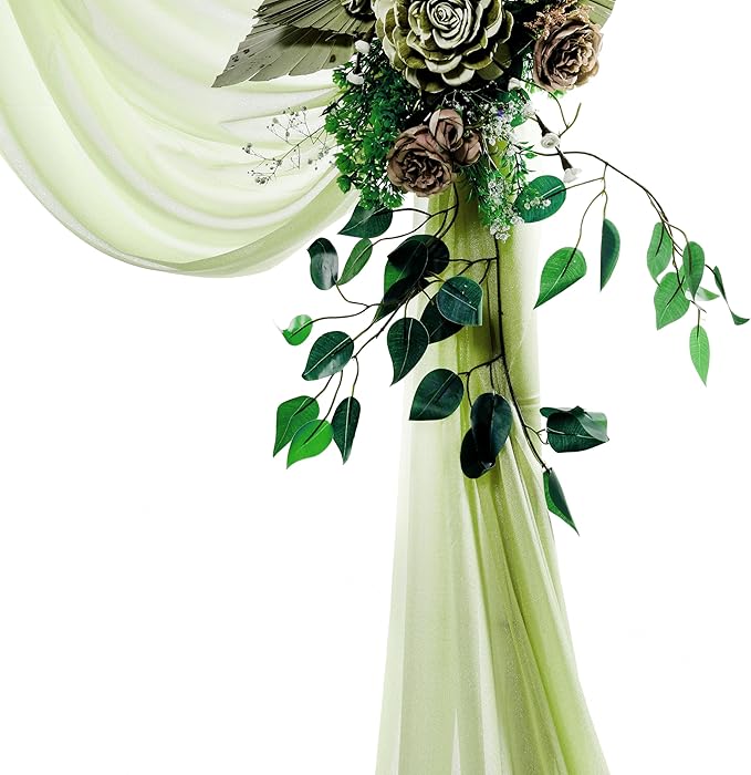VDS Pack of 1 Panel Wedding Arch Draping Fabric Sheer Chiffon Fabric Drapery - Image 3