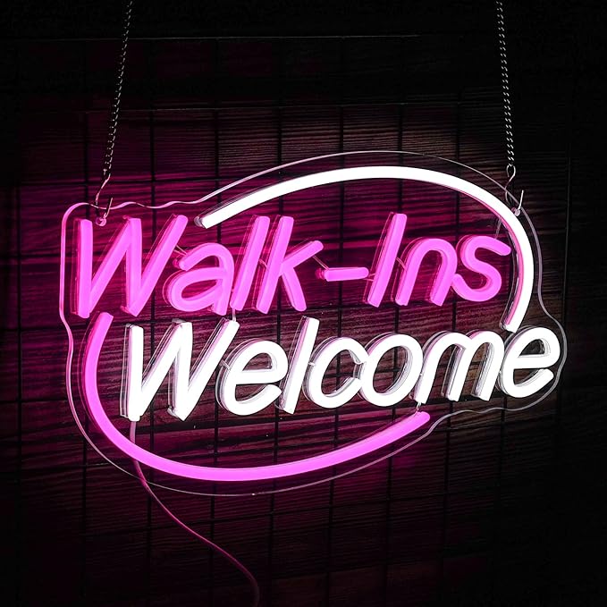 Walk-Ins Welcome Neon Sign, Neon Sign by Noasktt