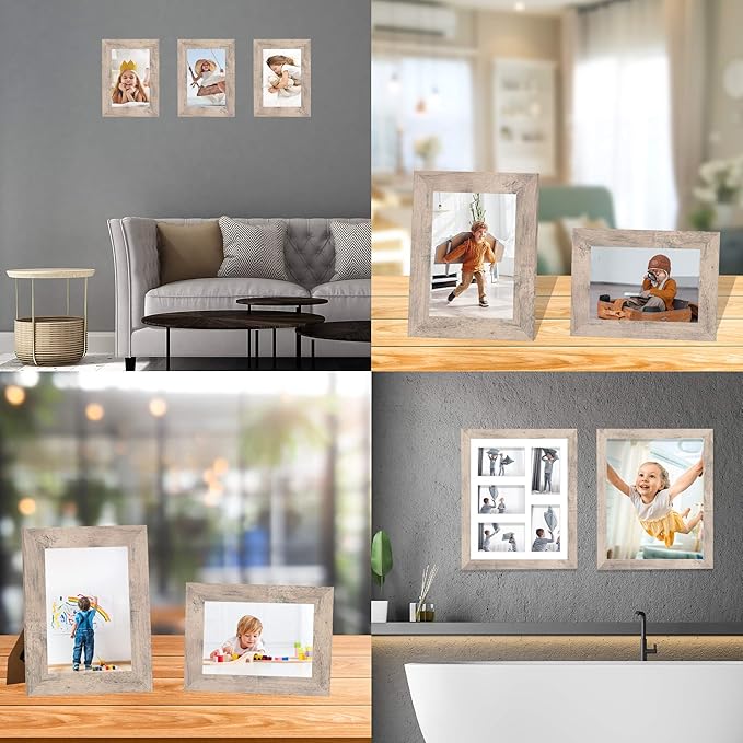 5x7 Picture Frame Set of 4, Smoke Gray Frame - Image 7