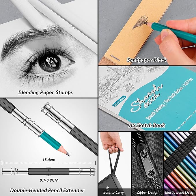 Soucolor 73 Pack Art Supplies Sketching Kit - Image 4