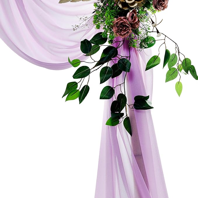 VDS Pack of 4 Panel Wedding Arch Draping Fabric Sheer Chiffon Fabric Drapery - Image 4